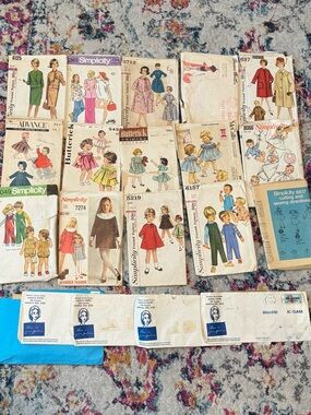Lot of 20 Vintage Sewing Patterns from 60s, 70s and 80s - Women’s & Children’s